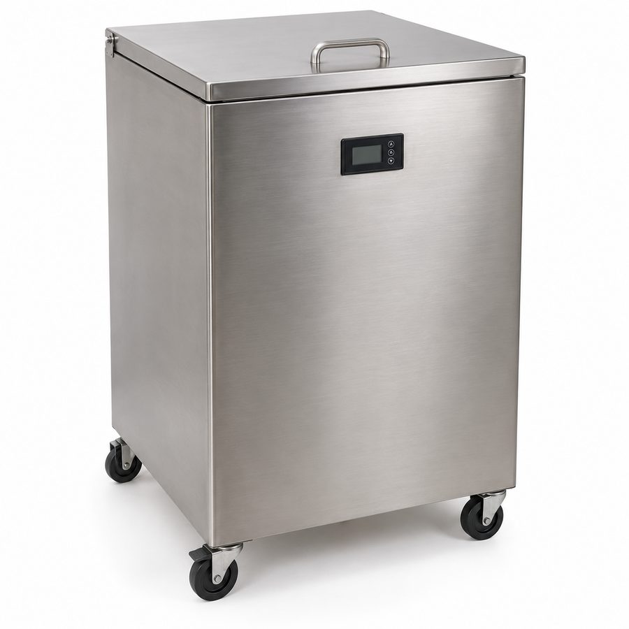 Compresero de acero inoxidable de 50 litros con ruedas